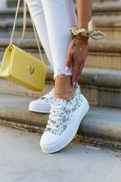 Sale Boto Damskie Trampki Na Platformie Białe Humphrey