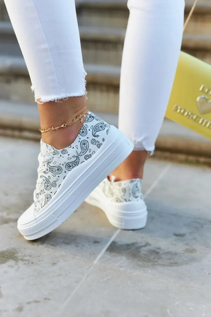 Sale Boto Damskie Trampki Na Platformie Białe Humphrey