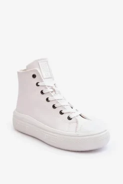 Online Big Star Shoes Damskie Trampki Na Suwak Ocieplane Białe Big Star MM274021