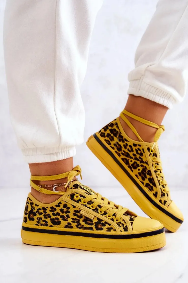 Best Big Star Shoes Damskie Trampki Pantera BIG STAR JJ274616 Żółte