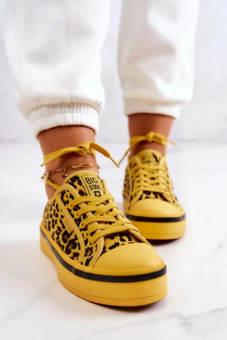 Best Big Star Shoes Damskie Trampki Pantera BIG STAR JJ274616 Żółte