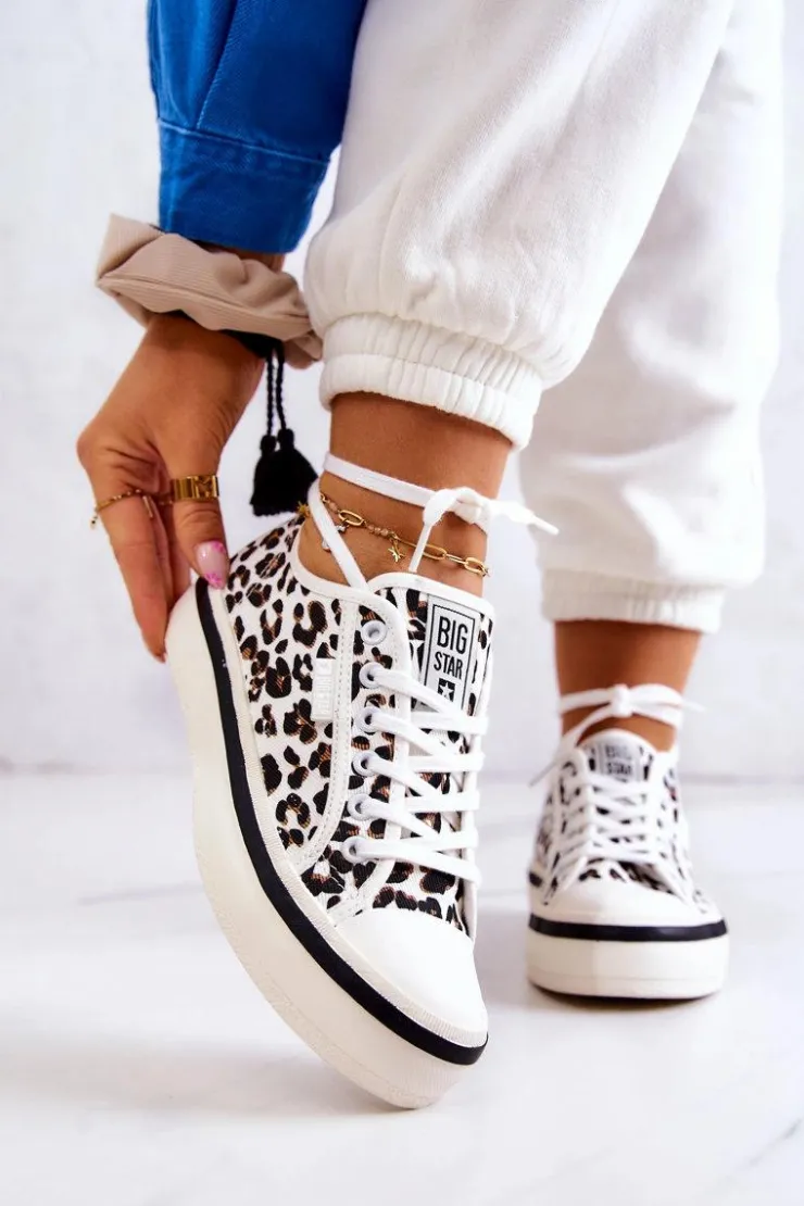 Damskie Big Star Shoes Damskie Trampki Pantera BIG STAR JJ274615 Białe