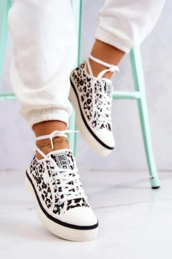 Damskie Big Star Shoes Damskie Trampki Pantera BIG STAR JJ274615 Białe