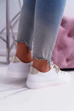 Damskie Boto Damskie Trampki Skórzane Białe Viss