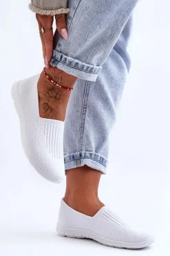 Evento Trampki Damskie Slip-On|Trampki Damskie Niskie*Damskie Trampki Tenisówki Wsuwane Białe Lento