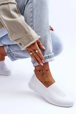 Evento Trampki Damskie Slip-On|Trampki Damskie Niskie*Damskie Trampki Tenisówki Wsuwane Białe Lento