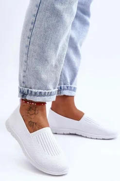 Evento Trampki Damskie Slip-On|Trampki Damskie Niskie*Damskie Trampki Tenisówki Wsuwane Białe Lento