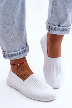Evento Trampki Damskie Slip-On|Trampki Damskie Niskie*Damskie Trampki Tenisówki Wsuwane Białe Lento