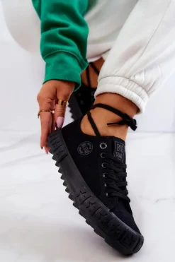 Big Star Shoes Trampki Damskie Big Star|Trampki Damskie Niskie*Damskie Trampki Tenisówki BIG STAR JJ274510 Czarne