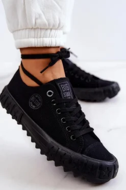 Big Star Shoes Trampki Damskie Big Star|Trampki Damskie Niskie*Damskie Trampki Tenisówki BIG STAR JJ274510 Czarne