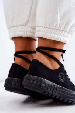 Big Star Shoes Trampki Damskie Big Star|Trampki Damskie Niskie*Damskie Trampki Tenisówki BIG STAR JJ274510 Czarne