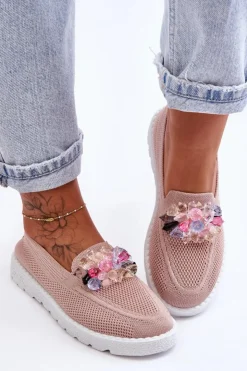 Discount Boto Damskie Trampki Tenisówki Wsuwane Z Ozdobą Różowe Taylor