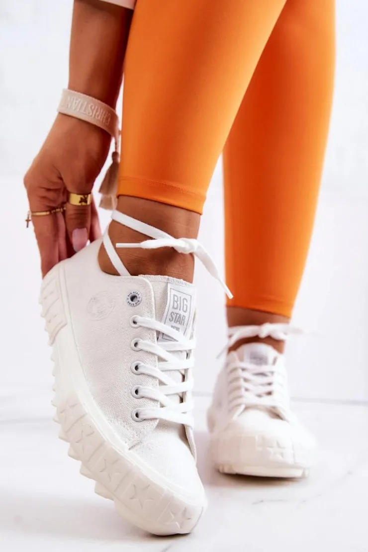 Hot Big Star Shoes Damskie Trampki Tenisówki BIG STAR JJ274509 Białe