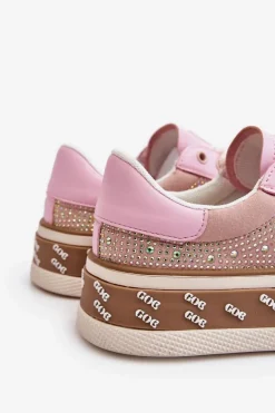 GOE Trampki Damskie Niskie|Sneakersy Damskie*Damskie Trampki Z Dżetami LL2N4057 Różowe