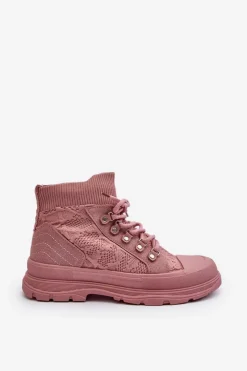 Online Boto Damskie Trampki Z Elastyczną Cholewką Różowe Kalyne