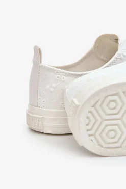 New Big Star Shoes Damskie Trampki Z Haftem Big Star LL274223 Białe