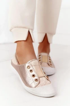 Damskie Boto Damskie Trampki Z Koronką Lu Boo Złote