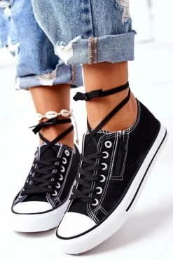 Damskie Boto Damskie Trampki Z Suwakiem Czarne Malani