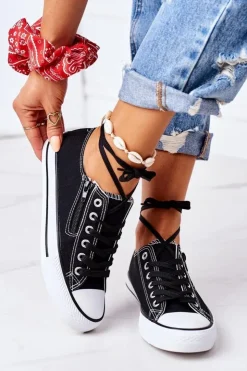 Damskie Boto Damskie Trampki Z Suwakiem Czarne Malani