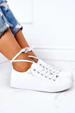 Boto Trampki Damskie Niskie*Damskie Trampki Z Suwakiem Białe Malani