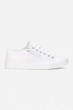 Boto Trampki Damskie Niskie*Damskie Trampki Z Suwakiem Białe Malani