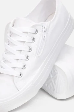 Boto Trampki Damskie Niskie*Damskie Trampki Z Suwakiem Białe Malani