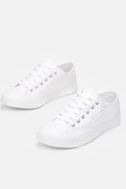 Boto Trampki Damskie Niskie*Damskie Trampki Z Suwakiem Białe Malani