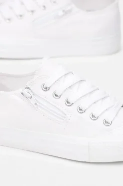 Boto Trampki Damskie Niskie*Damskie Trampki Z Suwakiem Białe Malani