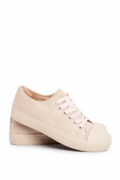 Boto Trampki Damskie Niskie*Damskie Trampki Zamszowe Beżowe El Paso