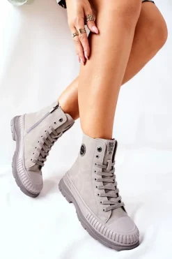 Damskie Big Star Shoes Damskie Trapery Big Star II274350 Szare