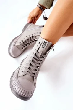 Damskie Big Star Shoes Damskie Trapery Big Star II274350 Szare