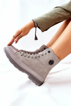 Damskie Big Star Shoes Damskie Trapery Big Star II274350 Szare