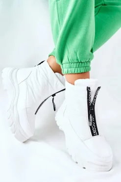 Outlet Buty damskie Vinceza Damskie Trapery Botki Białe Echowen