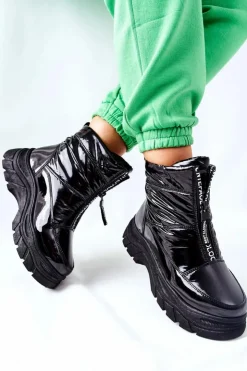 Buty damskie Vinceza Damskie Trapery|Botki Zimowe Damskie*Damskie Trapery Botki Czarne Echowen