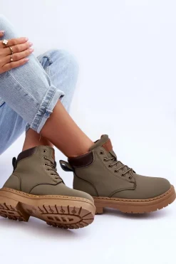 Boto Botki Ocieplane|Damskie Trapery*Damskie Trapery Botki Ocieplane Zielone Corbin Zielony