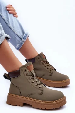 Boto Botki Ocieplane|Damskie Trapery*Damskie Trapery Botki Ocieplane Zielone Corbin Zielony