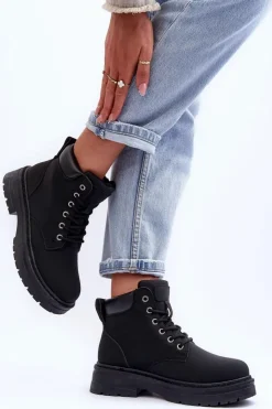 Best Boto Damskie Trapery Botki Ocieplane Czarne Corbin Czarny