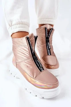 Damskie Buty damskie Vinceza Damskie Trapery Botki Złote Echowen