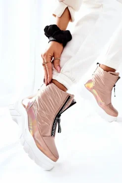 Damskie Buty damskie Vinceza Damskie Trapery Botki Złote Echowen