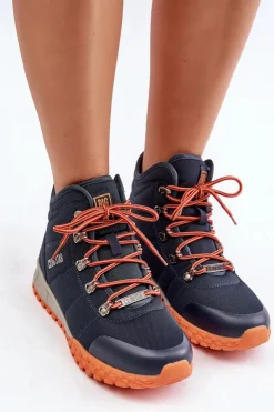 New Big Star Shoes Damskie Trapery Buty Sportowe Big Star KK274215 Memory Foam System Granatowe Niebieski