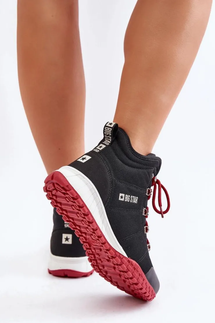 Big Star Shoes Trekkingowe Damskie|Damskie Trapery*Damskie Trapery Buty Sportowe Big Star KK274217 Memory Foam System Czarne Czarny