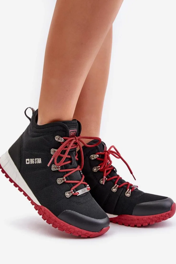 Big Star Shoes Trekkingowe Damskie|Damskie Trapery*Damskie Trapery Buty Sportowe Big Star KK274217 Memory Foam System Czarne Czarny