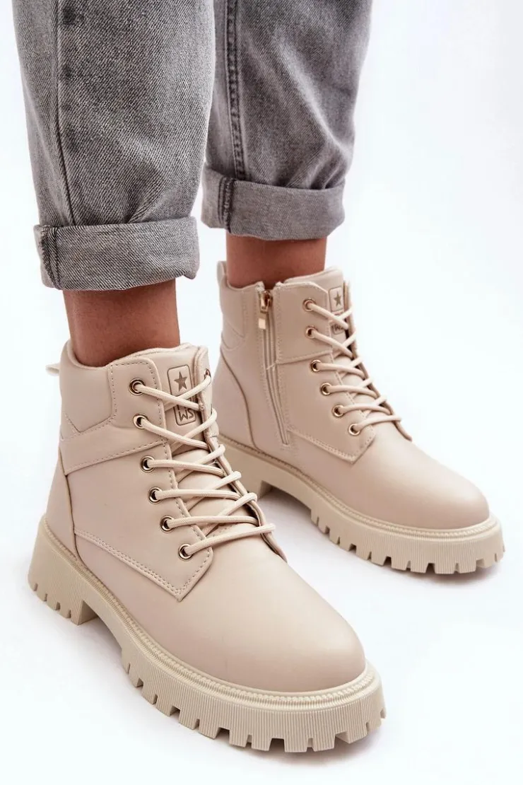 Damskie Evento Damskie Trapery Na Suwak Ocieplane Beżowe Gremiva