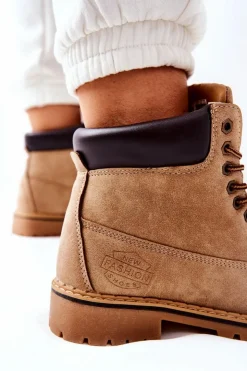 Discount Boto Damskie Trapery Ocieplane Beżowe Crush