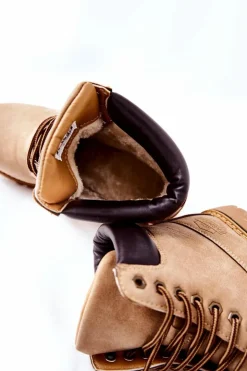 Discount Boto Damskie Trapery Ocieplane Beżowe Crush