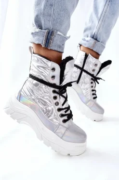 Damskie Buty damskie Vinceza Damskie Trapery Srebrne Ismobe