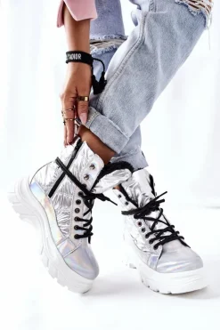 Damskie Buty damskie Vinceza Damskie Trapery Srebrne Ismobe