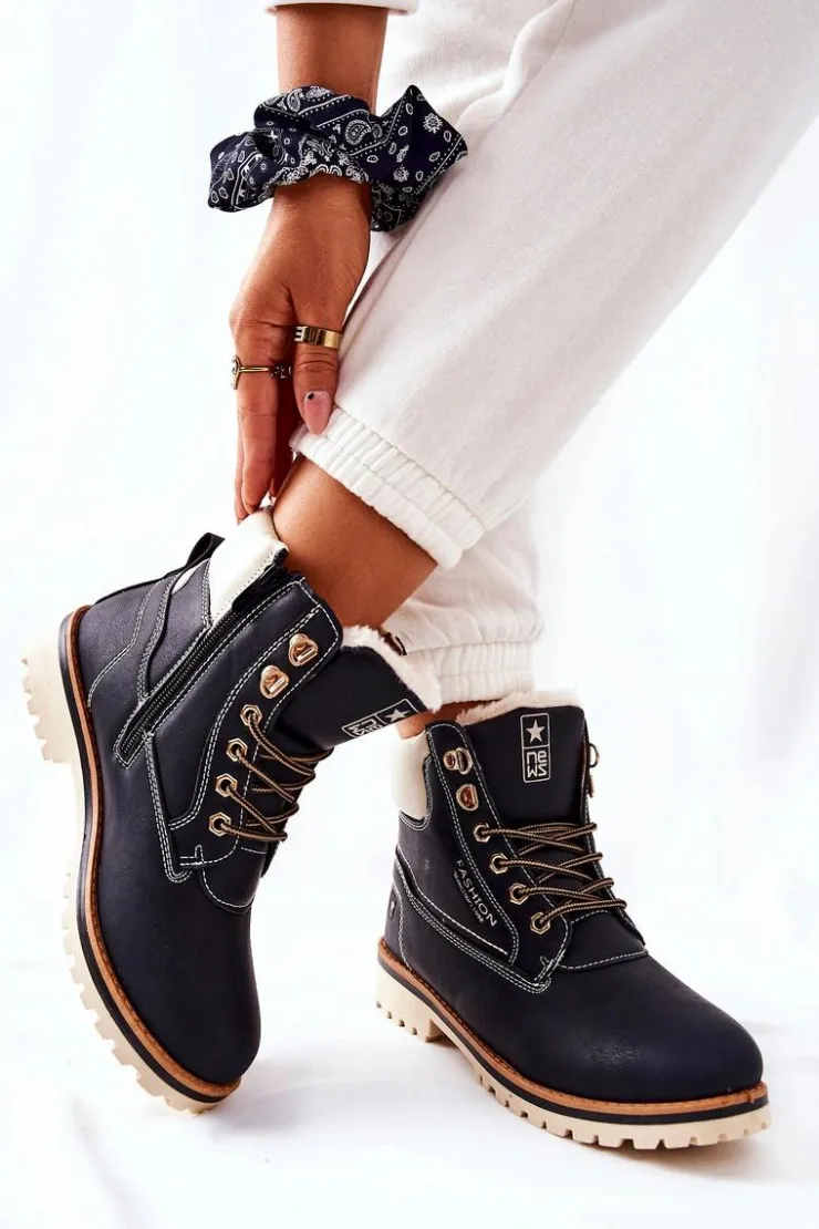 Evento Botki Ocieplane|Damskie Trapery*Damskie Trapery Timberki Z Ociepleniem Czarne Tiempo