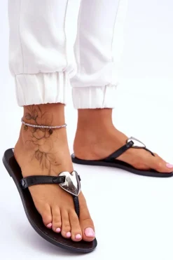 Sale ZAXY Damskie Wegańskie Klapki Japonki JJ285031 Czarne Czarny