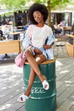 Damskie Boto Damskie Welurowe Klapki Błękitne Edesa